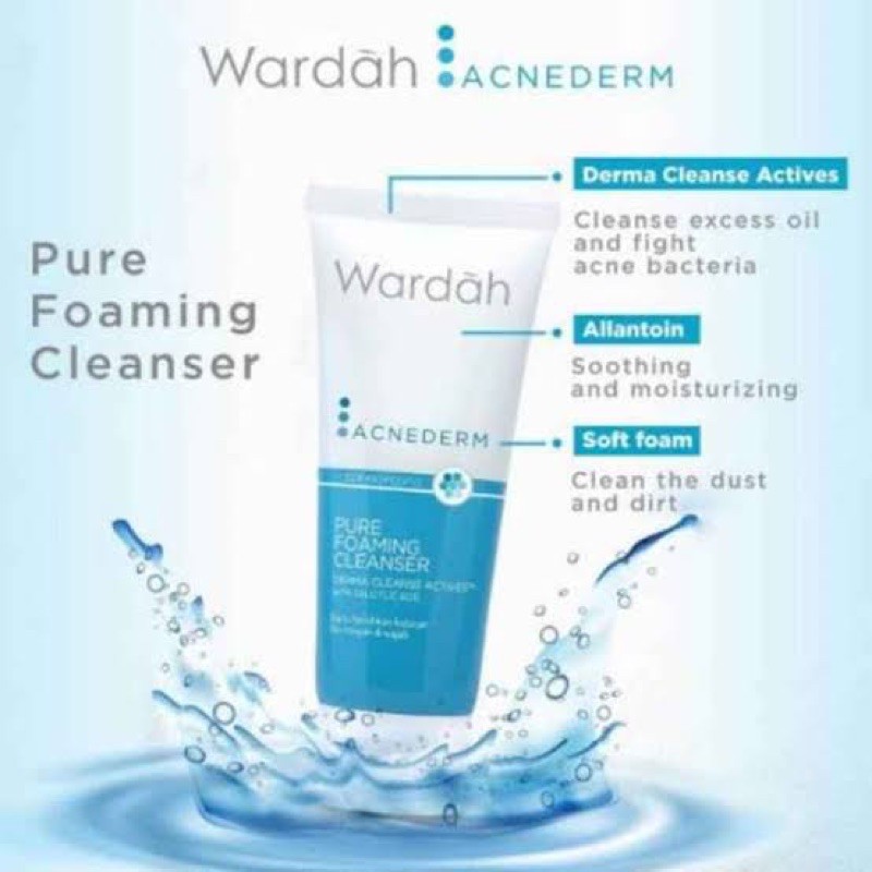 Wardah Acne Acnederm Pure Foaming Cleansen / Sabun Muka / Pencuci Muka Jerawat 60ml