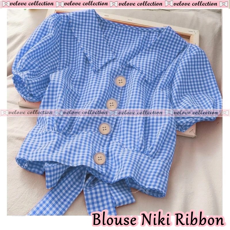 KALANTHA FASHION Blouse Niki Ribbon Blouse Wanita Fashion Terbaru-3