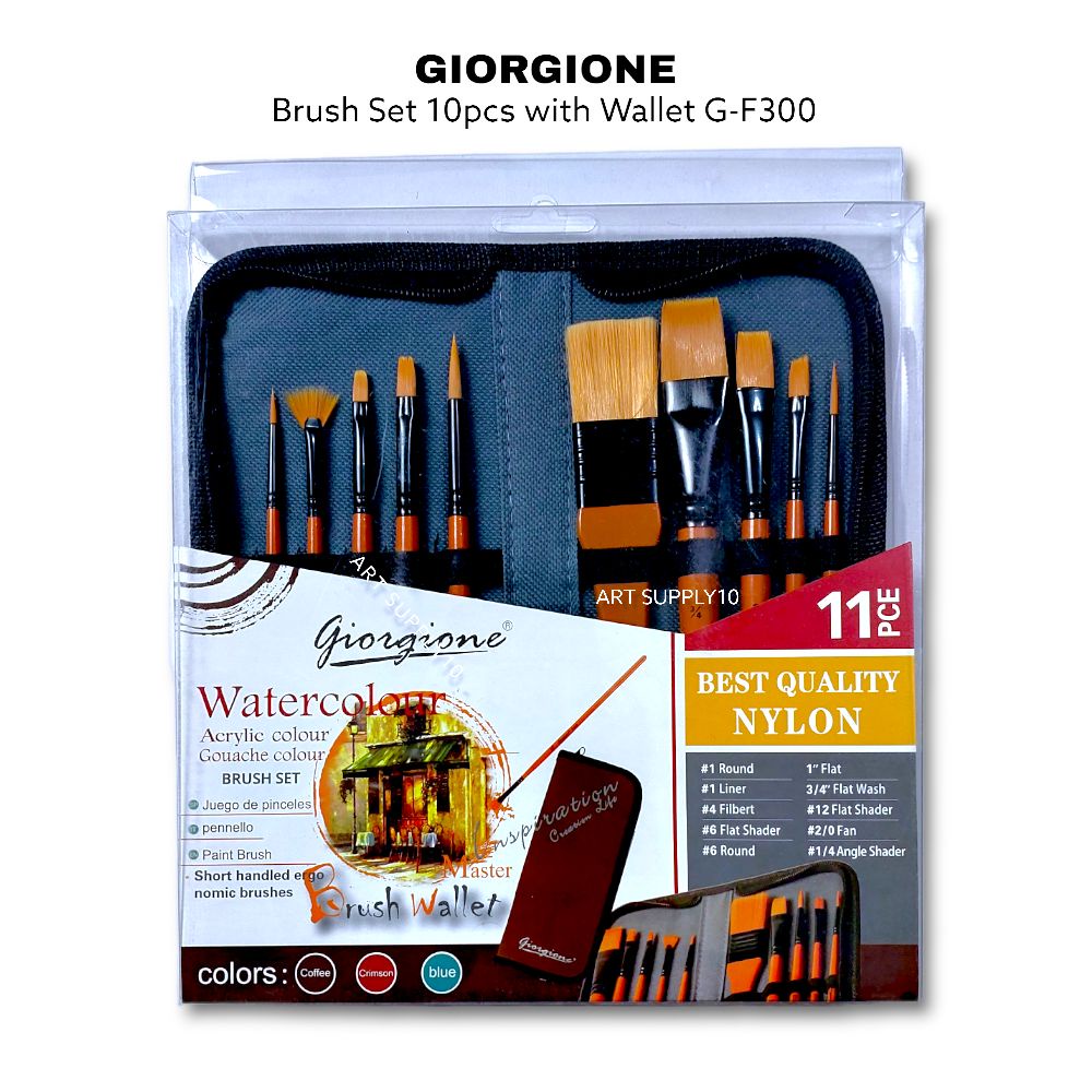 

Giorgione Brush Set 10pcs G-F300 with Wallet for Watercolor