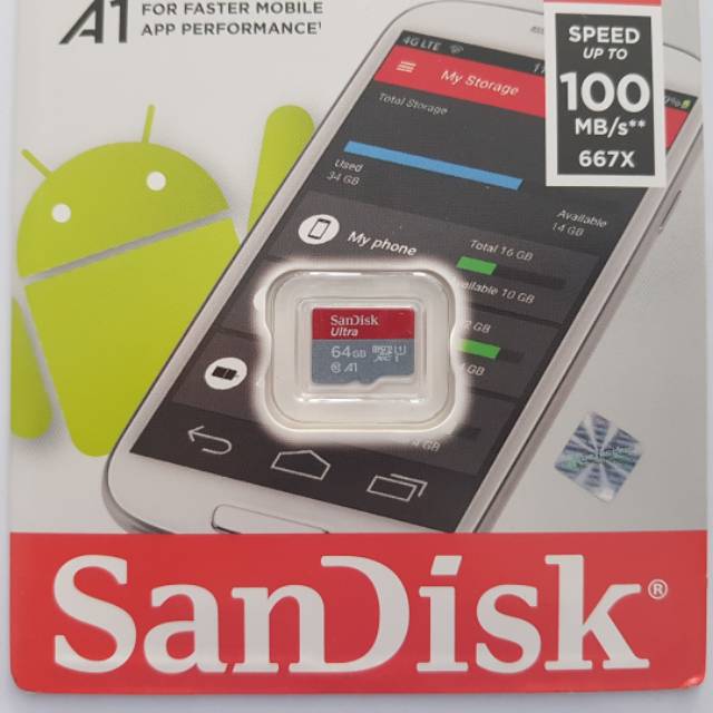 MEMORY MICROSD MICRO SD SANDISK 64GB CLASS 10 ULTRA ORIGINAL RESMI