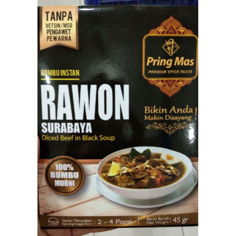 

Pring Mas Bumbu Instan RAWON SURABAYA 45 gr