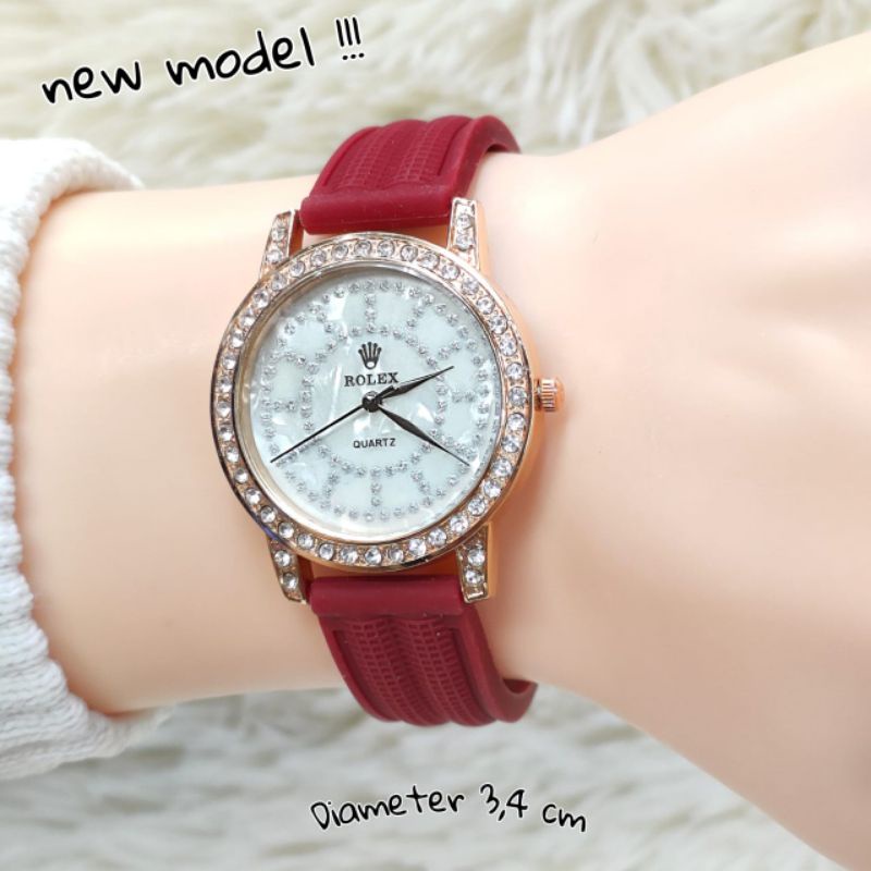 ROLEX WANITA JAM TANGAN KULIT JAM TERLARIS