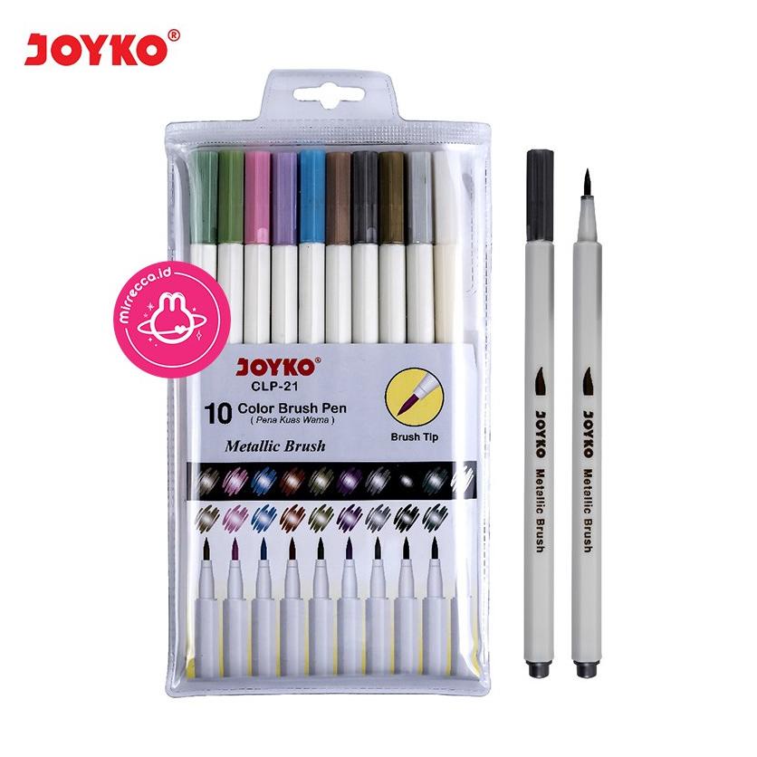 

10 PCS COLOR METALLIC BRUSH PEN JOYKO CLP-21 PENA KUAS WARNA WARNI
