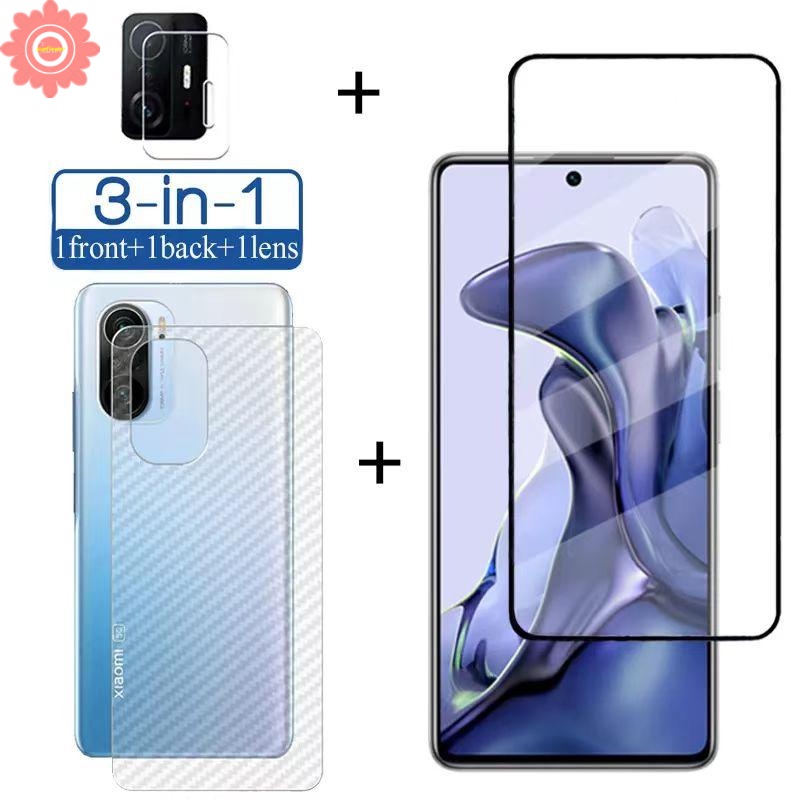 3in1 Tempered Glass Pelindung Layar Xiaomi Redmi Note 10 11 11 Pro 9 8 Pro 9S 11s 10s 7 9A 10 10 10C 10A 9T 9 8 8A Dual 8A Pro POCO M4 M3 X3 Pro POCO M3