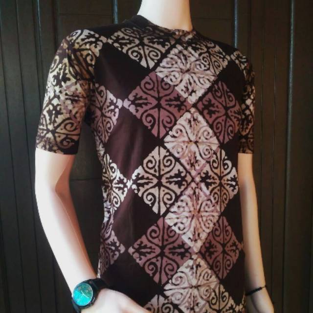 Kaos batik cap kotak kaos batik adem nyaman murah kaos oneck kaos grosir