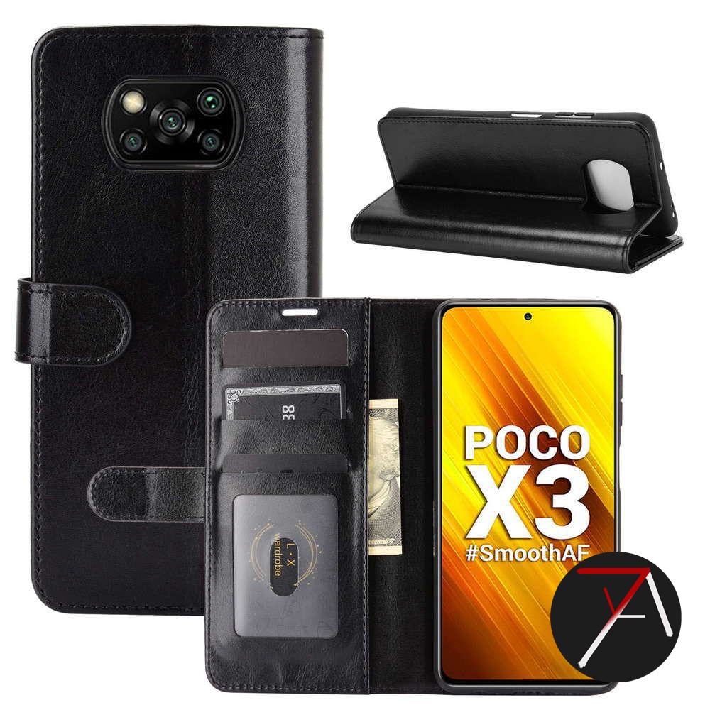 Xiaomi Poco X3 NFC X3NFC PocoX3NFC Flip Wallet Dompet Kulit Leather Cover Case Casing Card Kartu