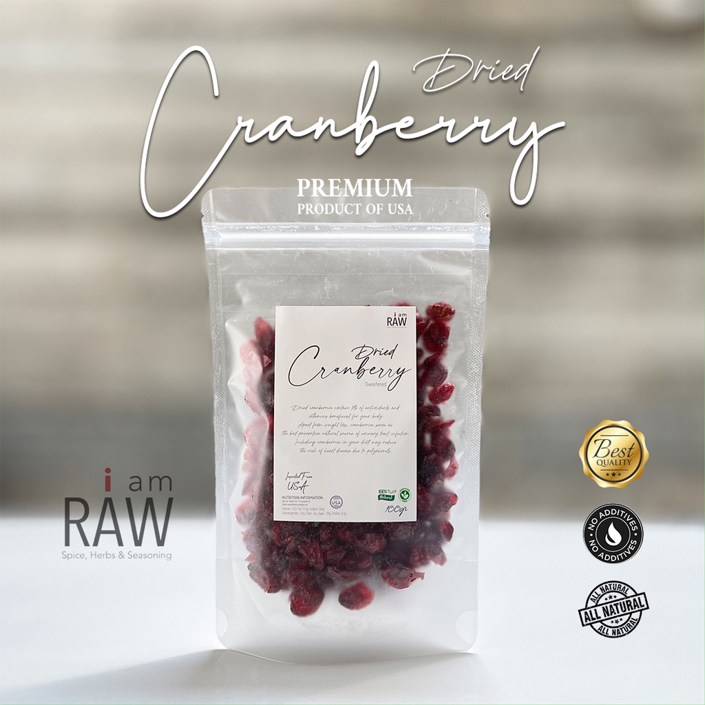 

IAM RAW BUAH CRANBERRY KERING 100gr | DRIED CRANBERRY PREMIUM 100gr