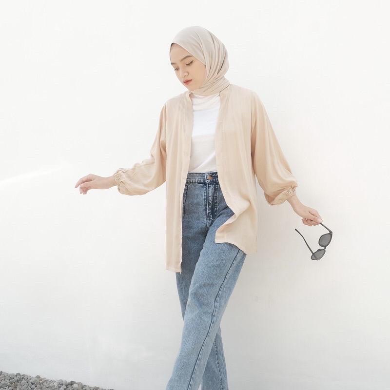 LALUNA BLAZER  Cardigan Viral Outer Katun Crinkle