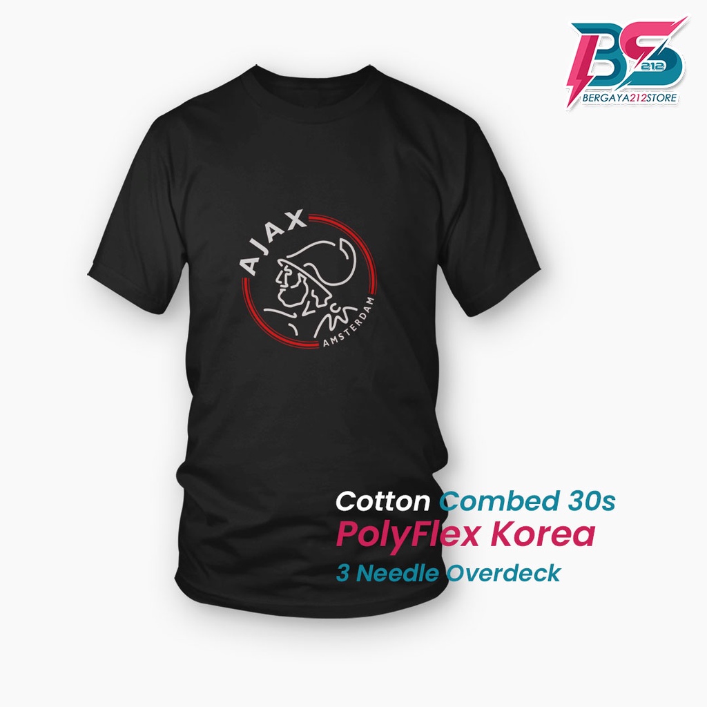 Kaos Distro AJAX AMSTERDAM Cotton Combed Sablon Unisex / Baju Bola Keren