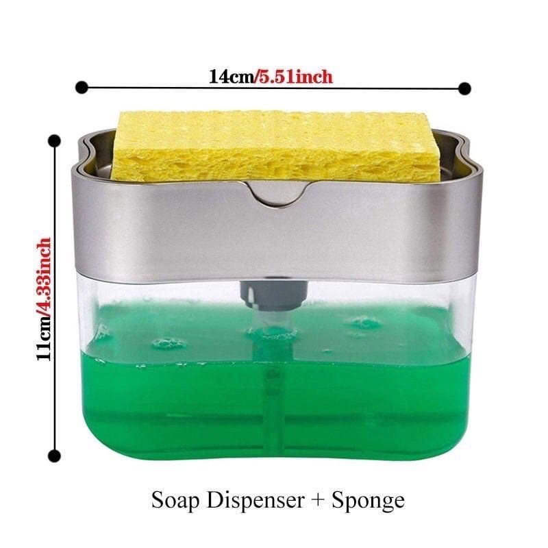 Dispenser Sabun Cuci Piring Plus Sponge Soap Pump Holder Spons 2in1