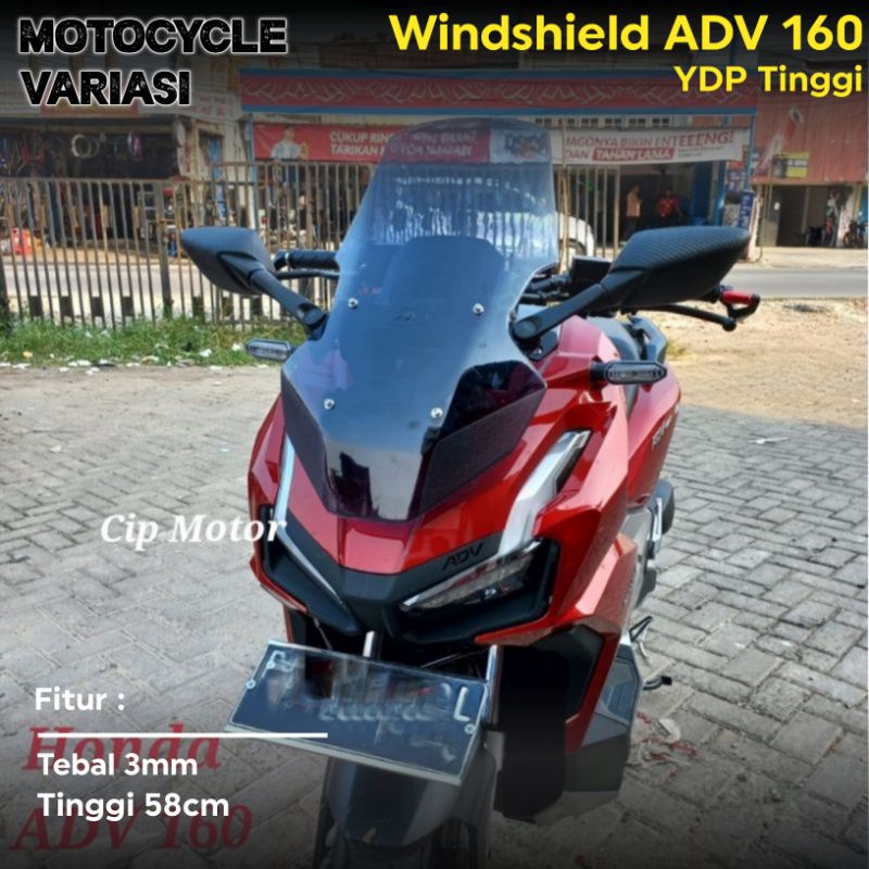 Windshield ADV 160 150 Visor ADV 160 Model Tinggi Smoke YDP