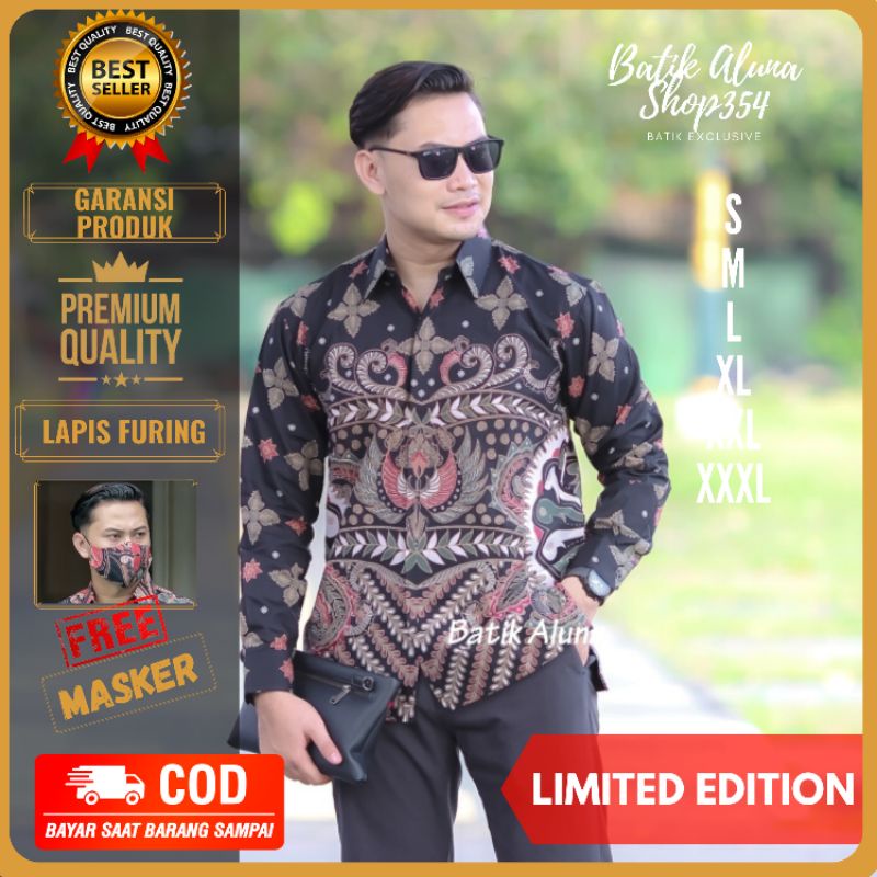 Baju Batik Pria Lengan Panjang Premium Terbaru Batik Slimfit Jumbo Terlaris/Kemeja Batik