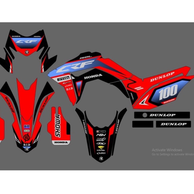 Decal Custome Crf 150L Gold Hitam Merah Putih New