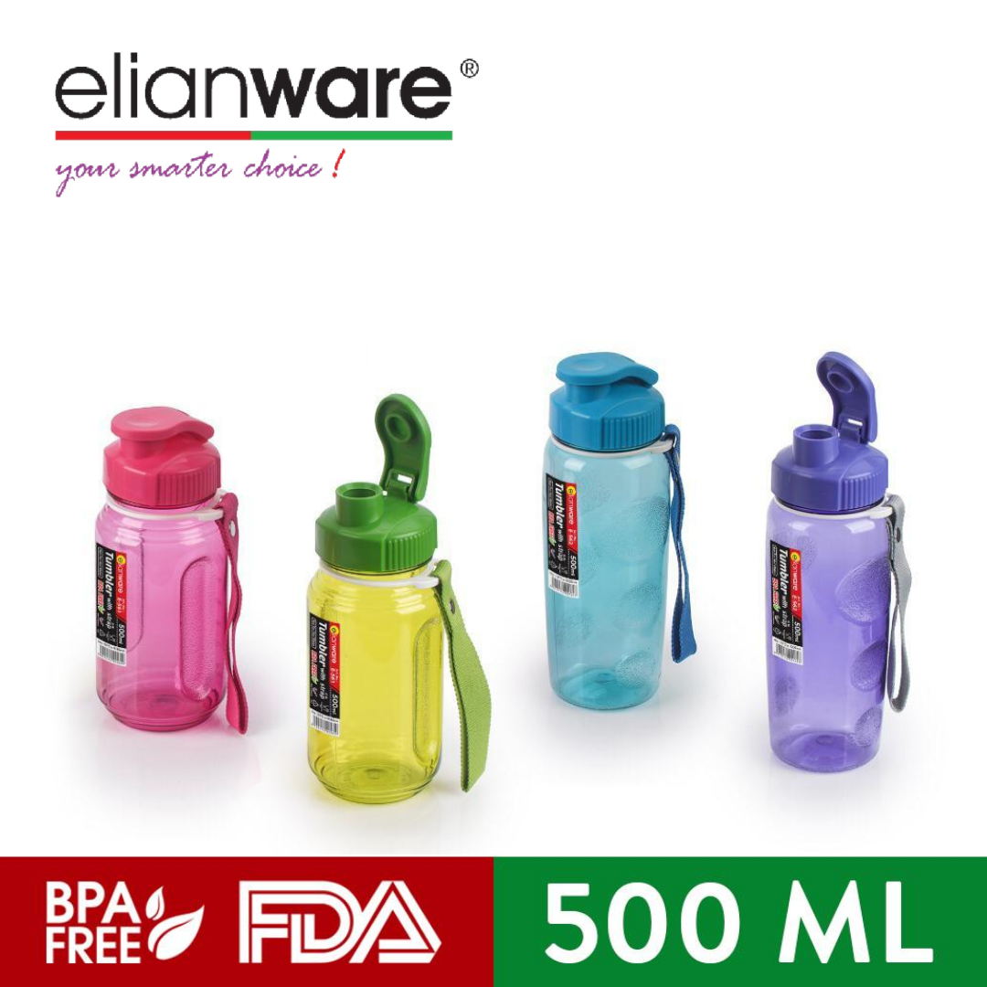 Elianware Water Tumbler with strap 500ml BPA FREE - Botol Minum Tali