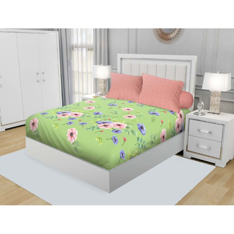 Sprei California Queen Size 160x200x20 Motif Minimalis Seprai Microtex