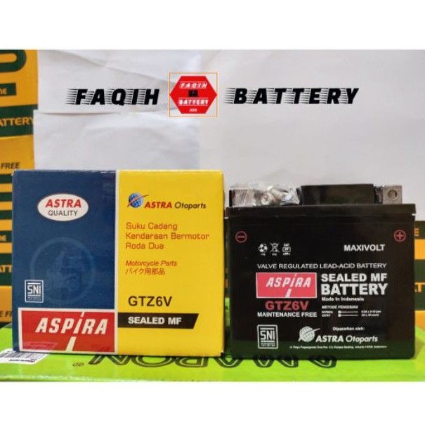 Aki Motor Satria FU 150 GTZ6V ASPIRA ASTRA MF