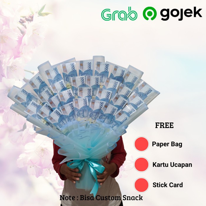 Buket Uang 50 Ribuan Ulang Tahun / Wisuda/ Anniversary/ Valentine