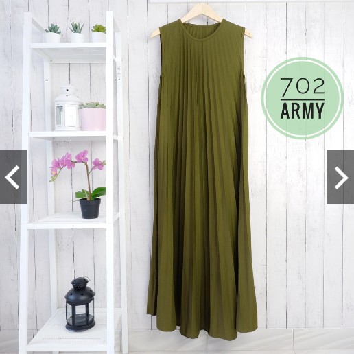 BD 702 - GAMIS PLISKET XL HYGET TANGAN BUNTUNG KUNTUNG MURAH POLOS MUSLIMAH MAXY DRESS PANJANG