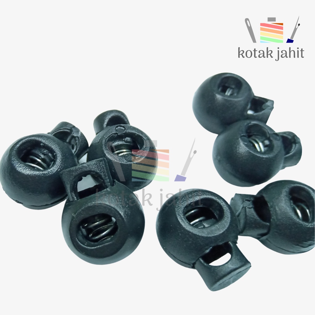 stopper tali 1 lubang bulat per pak isi 100 pcs stoper gentong tinju tali kur cord serut bahan plast