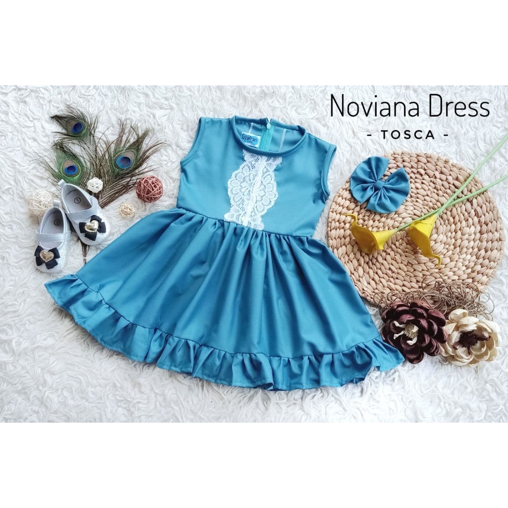 NOVIANA DRESS WARNA TOSCA/DRESS MODERN/DRESS KEKINIAN/DRESS TERBARU/DRESS MURAH/DRESS ANAK DAN DEWAS