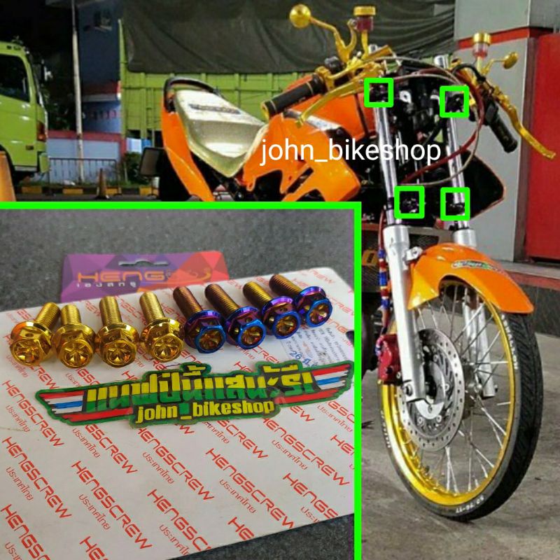 baut probolt segitiga shock depan CB 150R old new led CBR 150R gold blue heng thailand