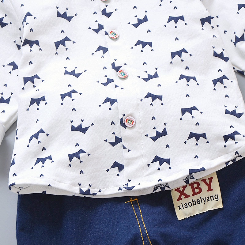 Setelan Kemeja Bayi Anak Laki Laki Stelan Import Lengan Celana Panjang Kerah Cowo  COD Korean Style