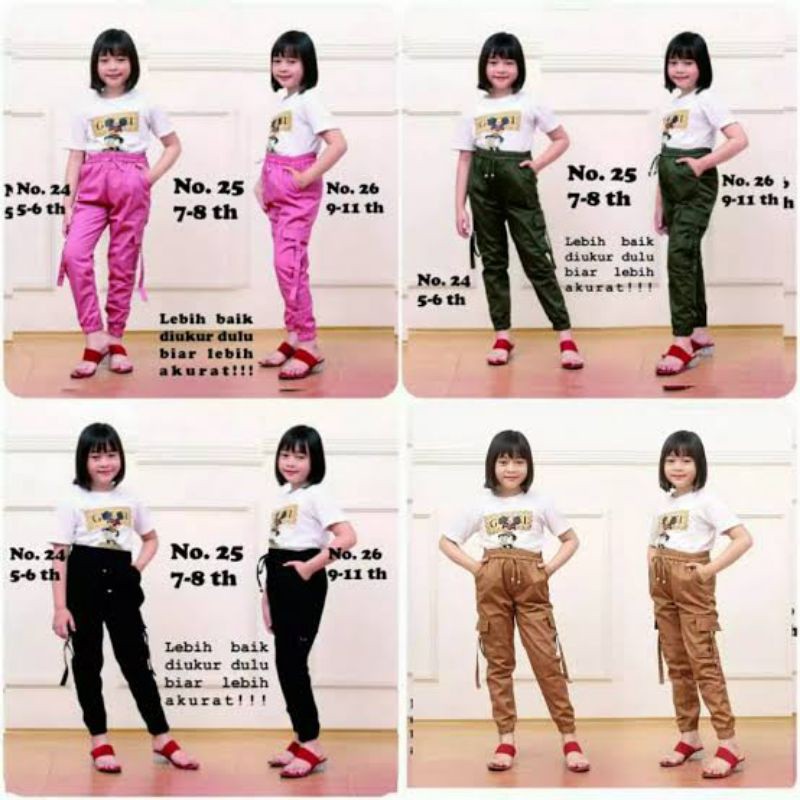 CELANA CARGO PANTS DRILL ANAK TANGGUNG:6--11 THN /celana cargo wanita /celana cargo anak 24/ 25/ 26