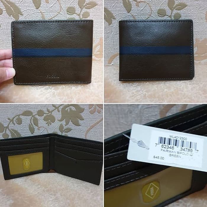 dompet Fossil Fairman Men Wallet Brown Bifold Leather original