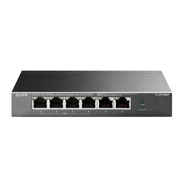 TP-LINK TL-SF1006P 6-Port 10/100Mbps Desktop Switch with 4-Port PoE+ TP LINK