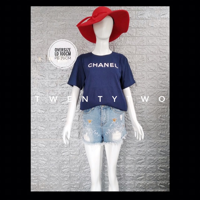 2256 Tshirt Chanel XL / Kaos Woman / Kaos Wanita oversize / original kualitas ekspor