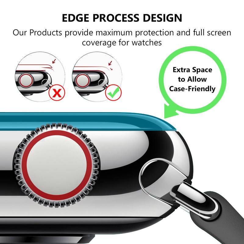 3D Curved Full Cover Tempered Glass Screen Protector For Iwatch Apple Watch Series 7 6 5 4 3 2 1 SE 45mm 44mm 40mm 41mm 42mm 38mm