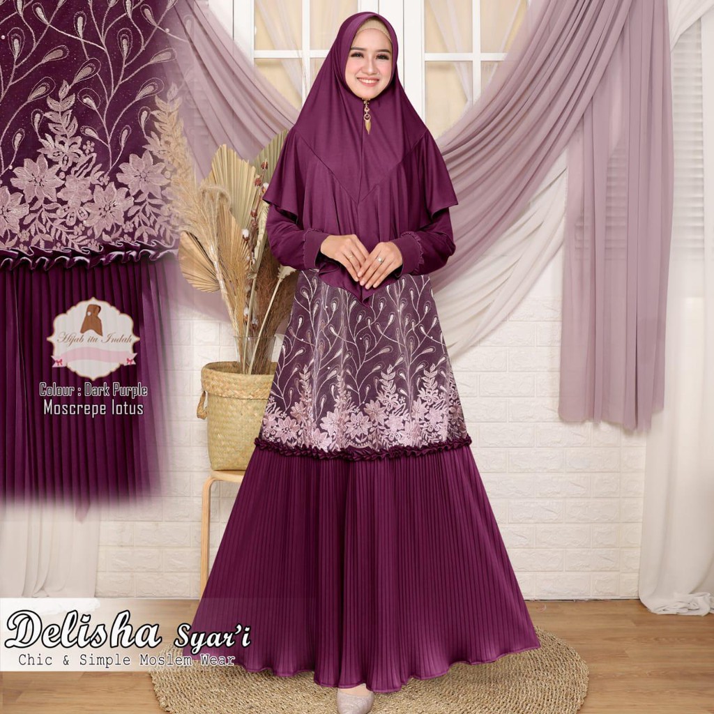 GAMIS SYARI DELISHA BORDIR MUTIARA / HIJAB ITU INDAH
