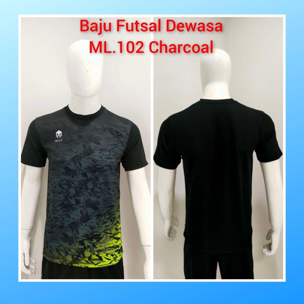 jersey futsal pria kaos sepak bola club baju atasan wanita dewasa t-shirt seragam custom jersy outfit klub olahraga gym kostum jogging jarsey soccer pakaian fitness oblong sports suit apparel ML102 charcoal