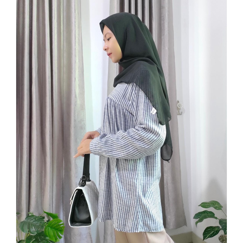 Kemeja Kotak Wanita / Blouse Kotak Rayon / Atasan Kotak Rayon Wanita