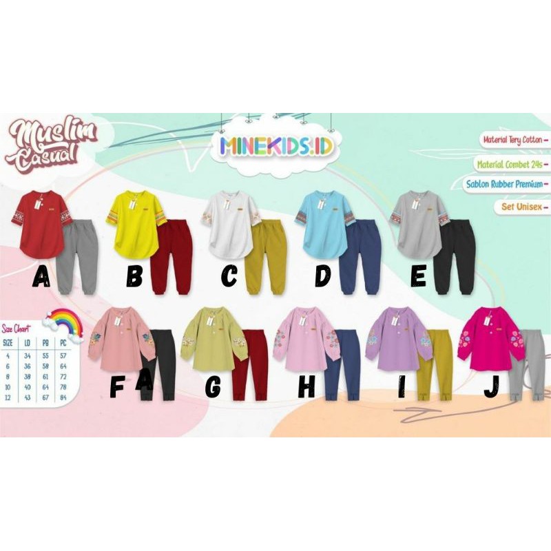 SETELAN ANAK SET MUSLIM CASUAL BY MINEKIDS.ID