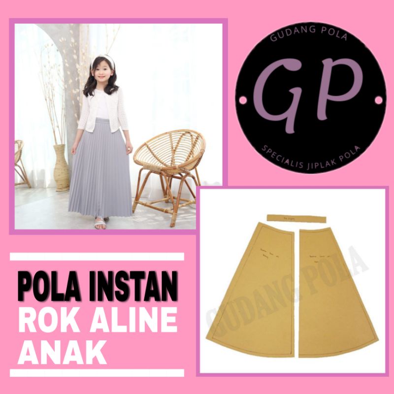 [✓COD] POLA ROK ALINE ANAK - POLA ROK PANJANG ANAK - POLA SIMPEL ROK ANAK