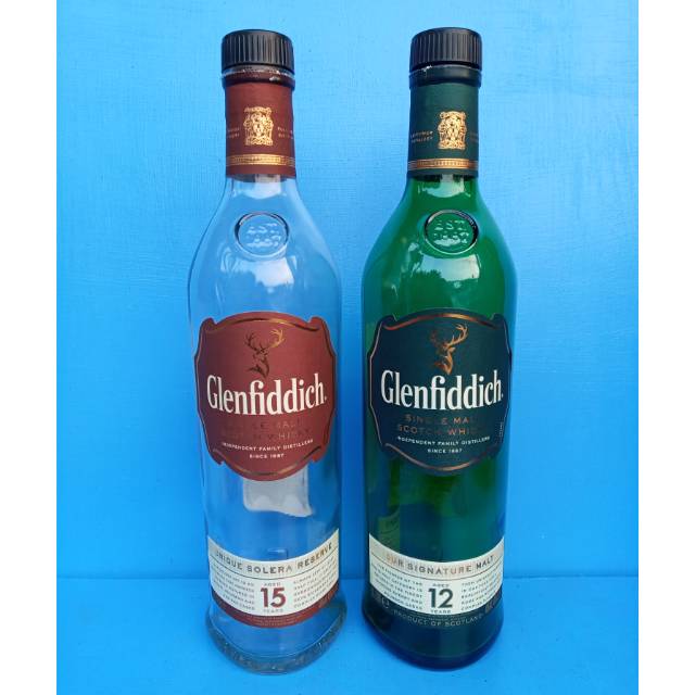 Paket 2 Botol bekas minuman keras import Glenfiddich varian