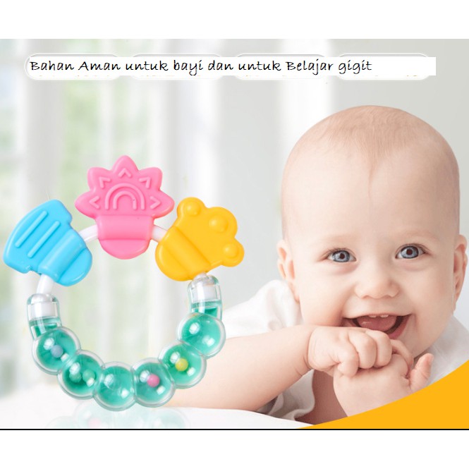 Teether bulatan bahan soft aman buat  bayi  teether gigitan  