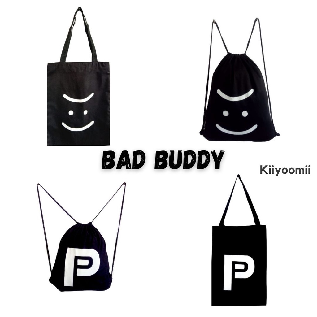 BAD BUDDY series raikantopeni Totebag / Stringbag Tas Ransel Serut Sablon Premium Bahan Drill Halus | Kiiiyoomii |