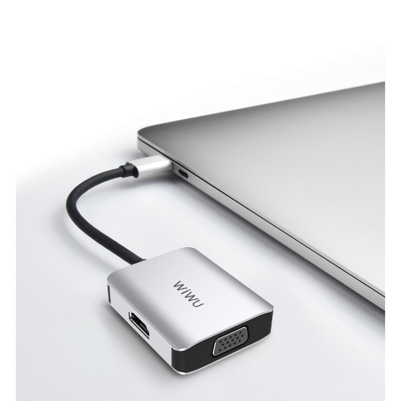 AKN88 - WIWU ALPHA A20VH - Hub Adapter USB-C to VGA and HDMI Connector Cable