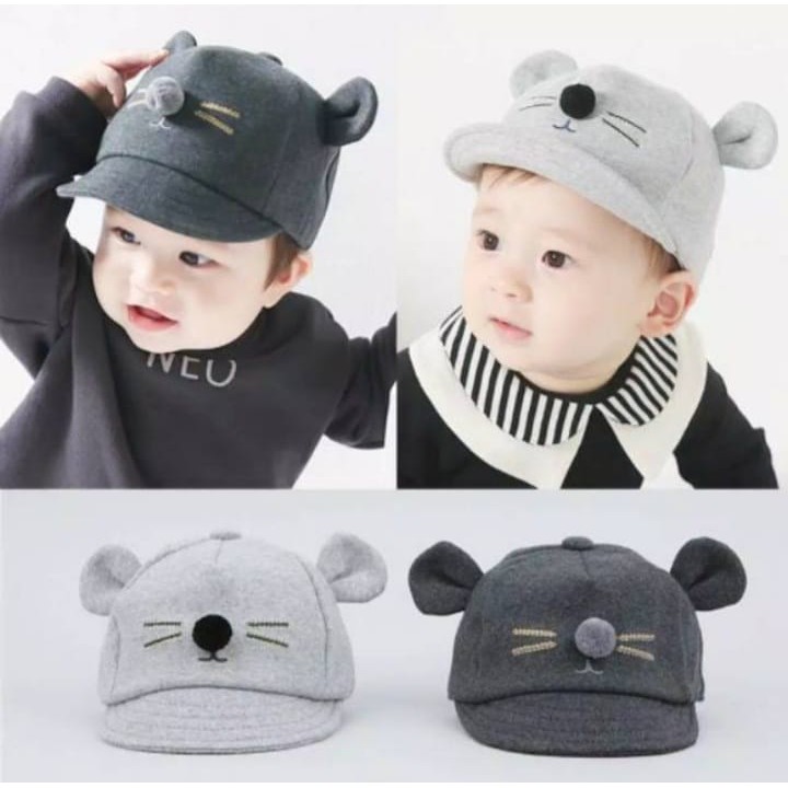 Topi Bayi Karakter Kucing / Topi Kucing Bayi / Topi Bayi Lucu BB-28