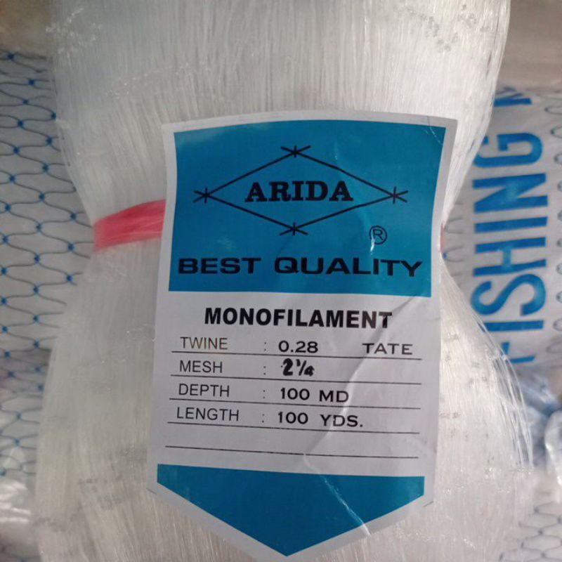 Jaring Ikan Arida 0.28 2¼ inchi 100md/100yds tate Pukat Jaring Ikan Jaring Ikan Arida murah Pukat Ar