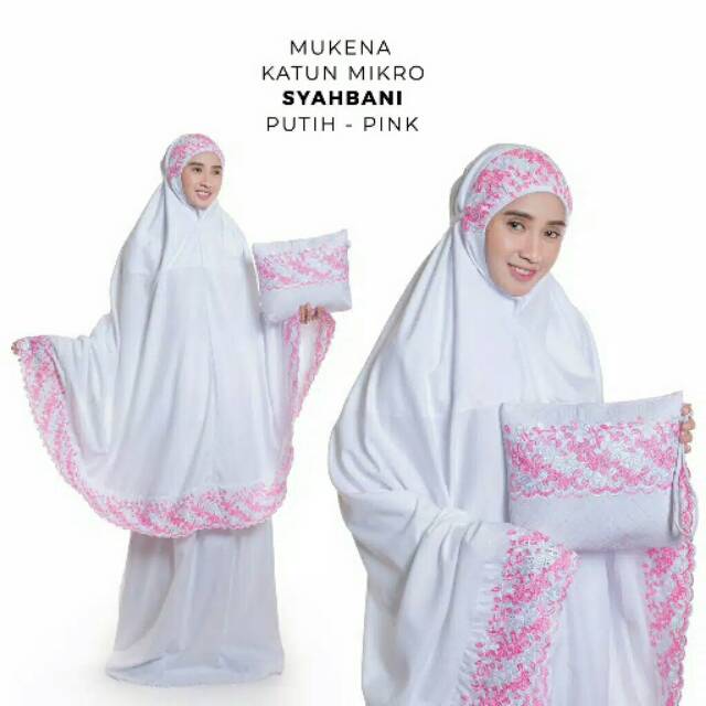 MUKENA KATUN MIKRO SYAHBANI PUSAT MUKENA DEWASA MURAH BERKUALITAS Mukena dewasa putih polos katun