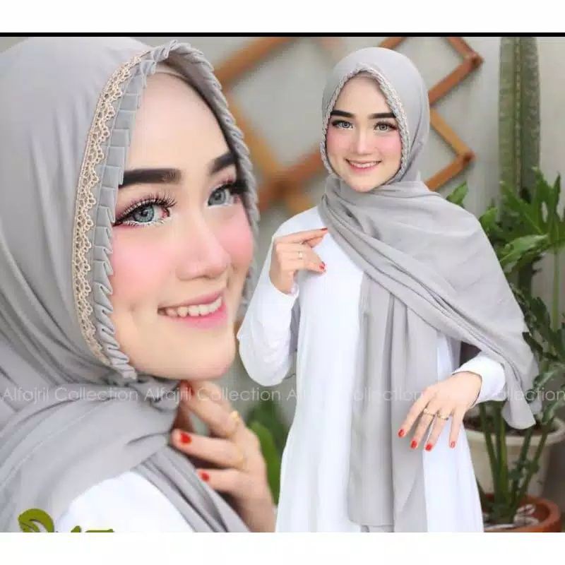 (170 PRL)PASHMINA RENLI RENDA LIPIT / pashmina lipit renda