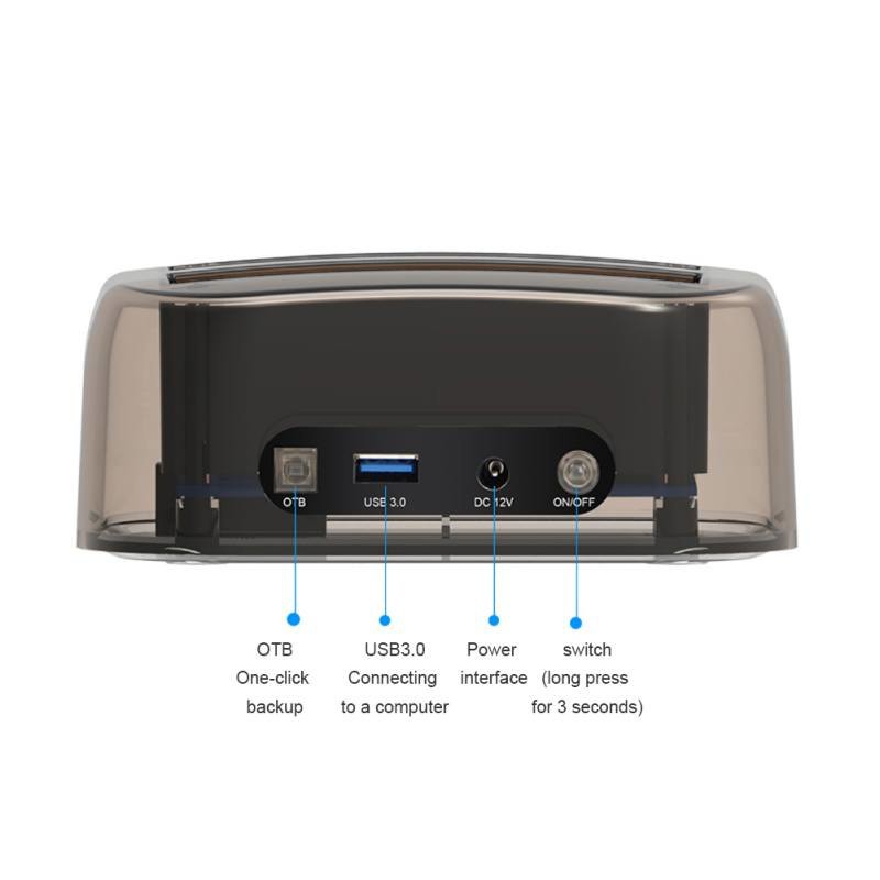 Docking Harddisk 2 Bay with USB HUB and Card Reader Transparan