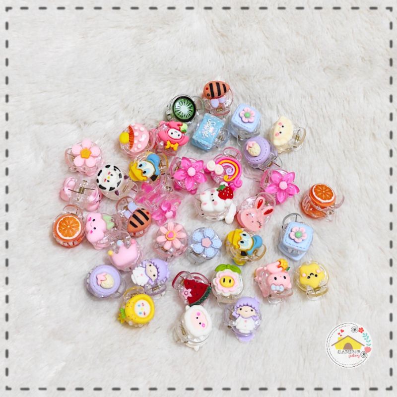 Jepit/Jedai Rambut Anak Mini Aksen Clay/Resin Karakter