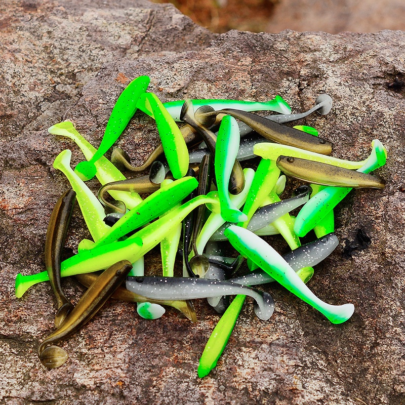 Paket 10 pcs Softlure soft lure umpan pancing branded proberos paddle tail 5,5cm 6.5 cm mancing casting ultralight