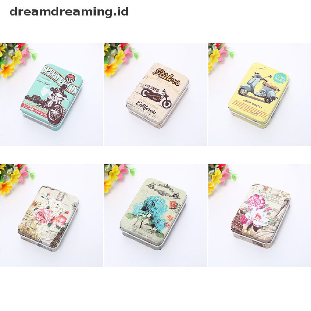 (dreamdreaming.id) Kotak Kaleng Penyimpanan Perhiasan / Permen / Koin Motif Kartun Untuk Hadiah