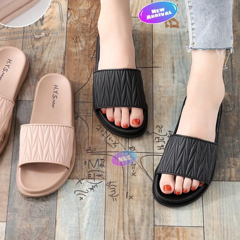 HYS 206-1 sandal karet wanita sandal santai perempuan terbaru ori produk import