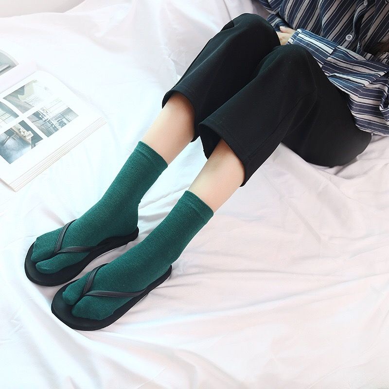 KAOS KAKI JEMPOL Hijab  Kaos Kaki Muslimah POLOS TAPAK HITAM SUPER SOFT Kaus Kaki Wanita Jempol Muslimah Sebetis Kaos Kaki Cewek